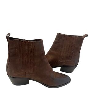 Michael Kors Brown Leather Western Boots Size 6